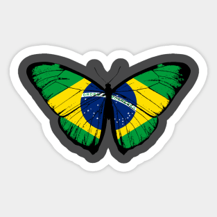 Vintage Brazil Butterfly Moth | Pray For Brazil and Stand with Brazil Sticker